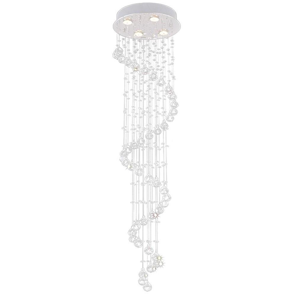 14'' LED 4-Light Crystal Creative Chandelier Modern Artistic Metal Crystal Linear Crystal Chandeliers-dazuma