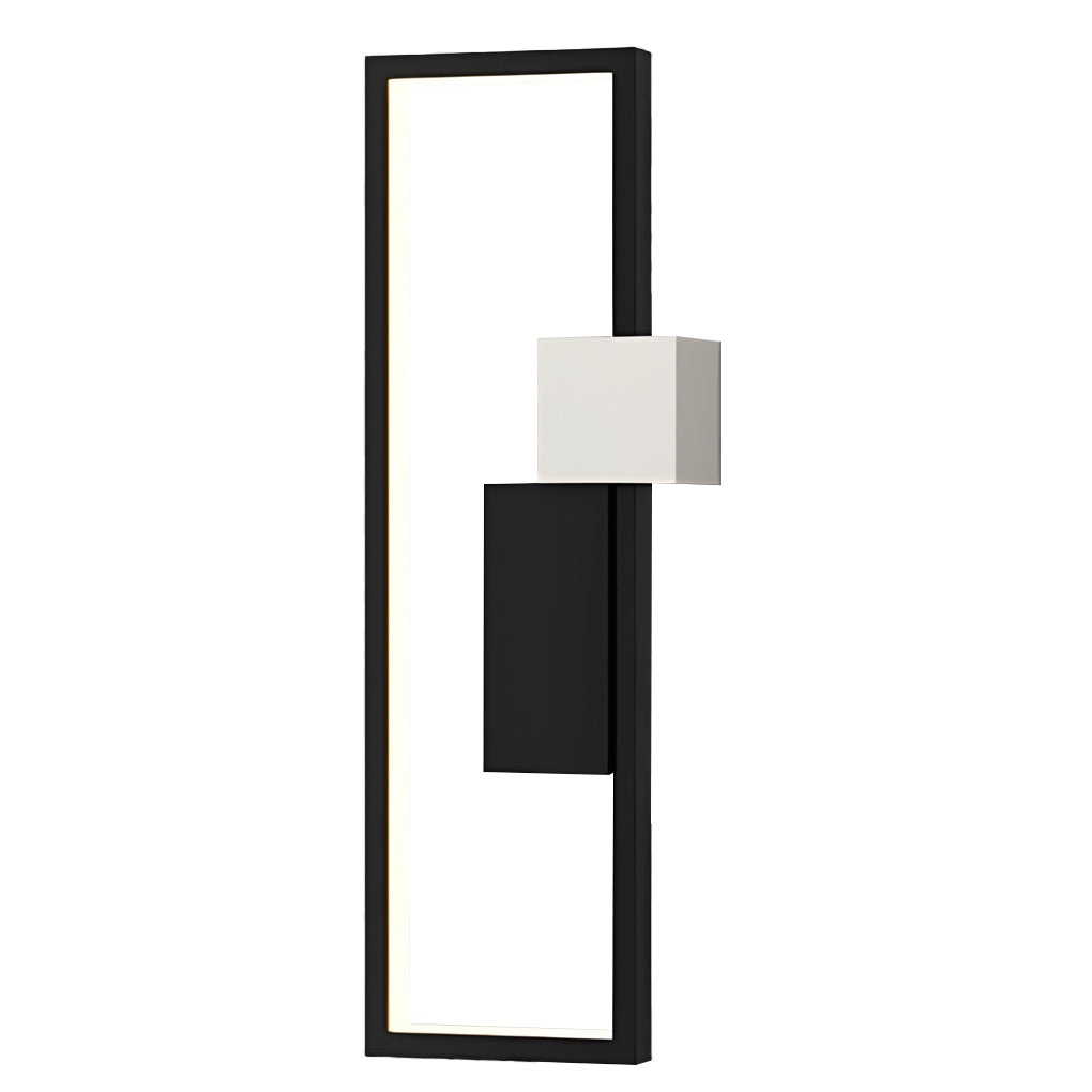 Geometric wall sconce light with side view showing depth and structure.
