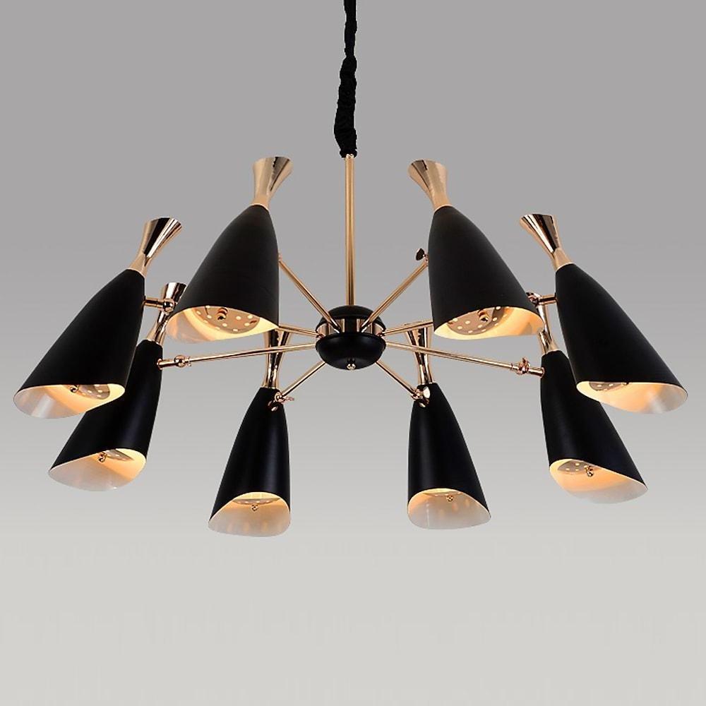 8 - light LED Electroplated Metal Nordic Chandeliers Ceiling Lights Fixture