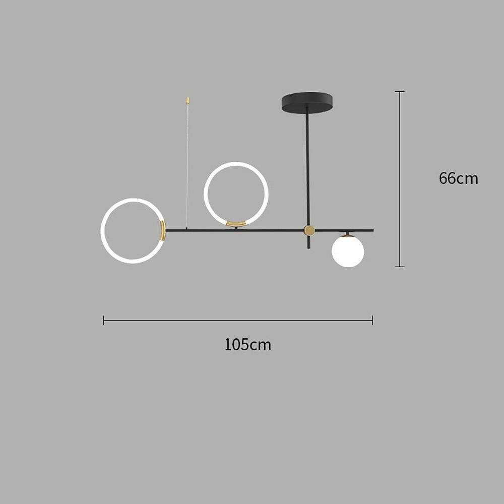 41'' LED 3-Light Single Design Chandelier Modern LED Metal Glass Acrylic Island Lights