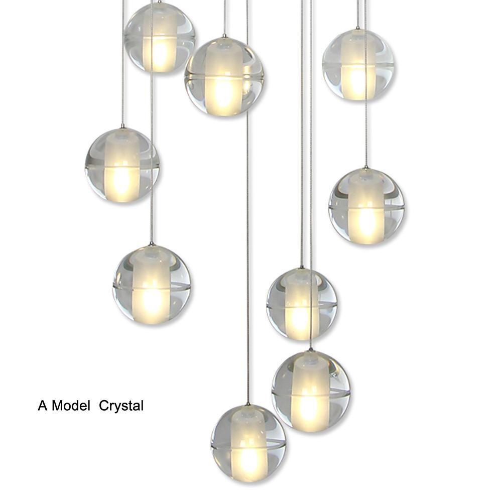 4'' LED 14 Bulbs Cool Crystal Dimmable Adjustable Creative Chandelier Modern Artistic Metal Crystal Globe Crystal Cluster Design