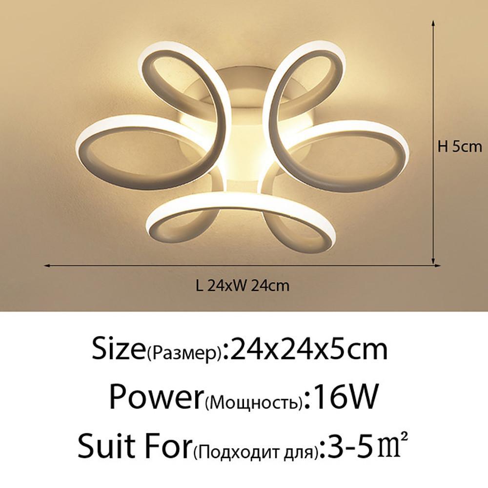 Waves Flower LED Modern Ceiling Light Fixture Flush Mount Lighting Ceiling Lamp