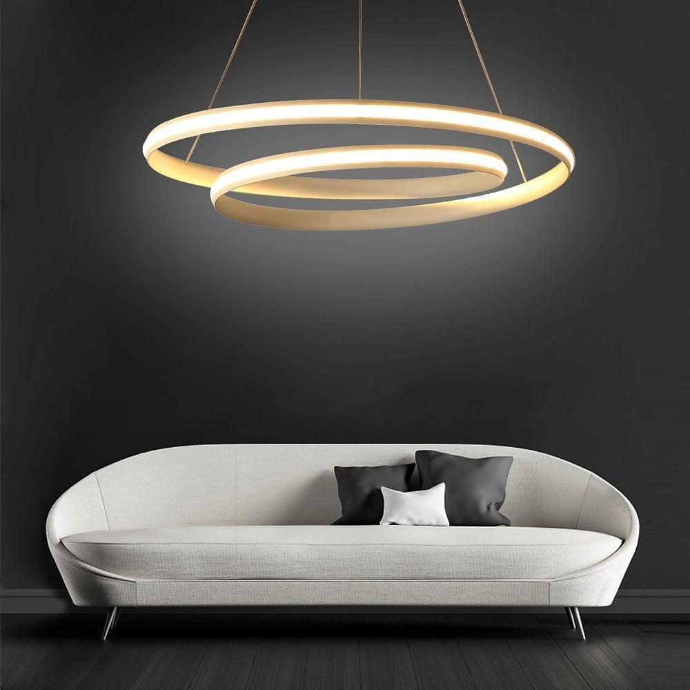 18'' Spiral - shaped LED Dimmable White Modern Adjustable Pendant Lights