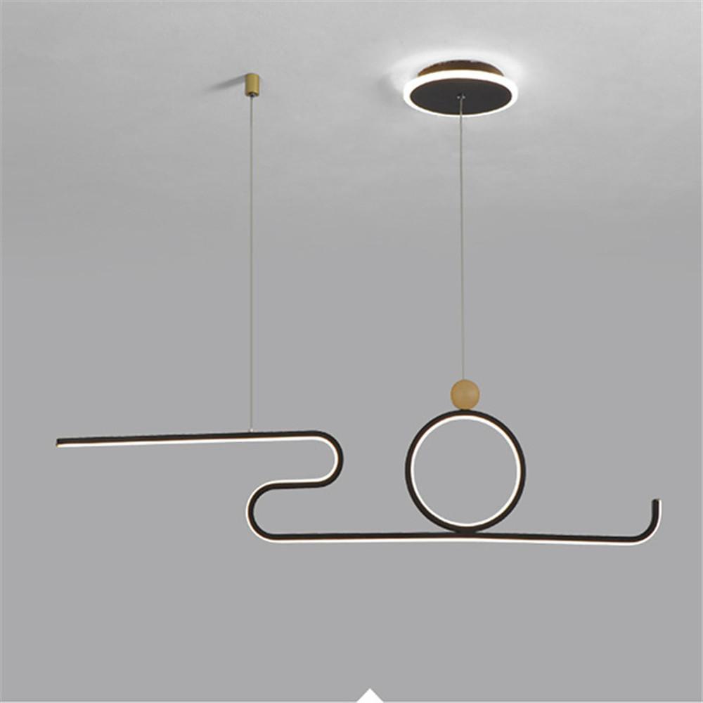 35'' LED 3-Light Single Design Pendant Light Modern LED Metal Silica gel Island Lights-dazuma