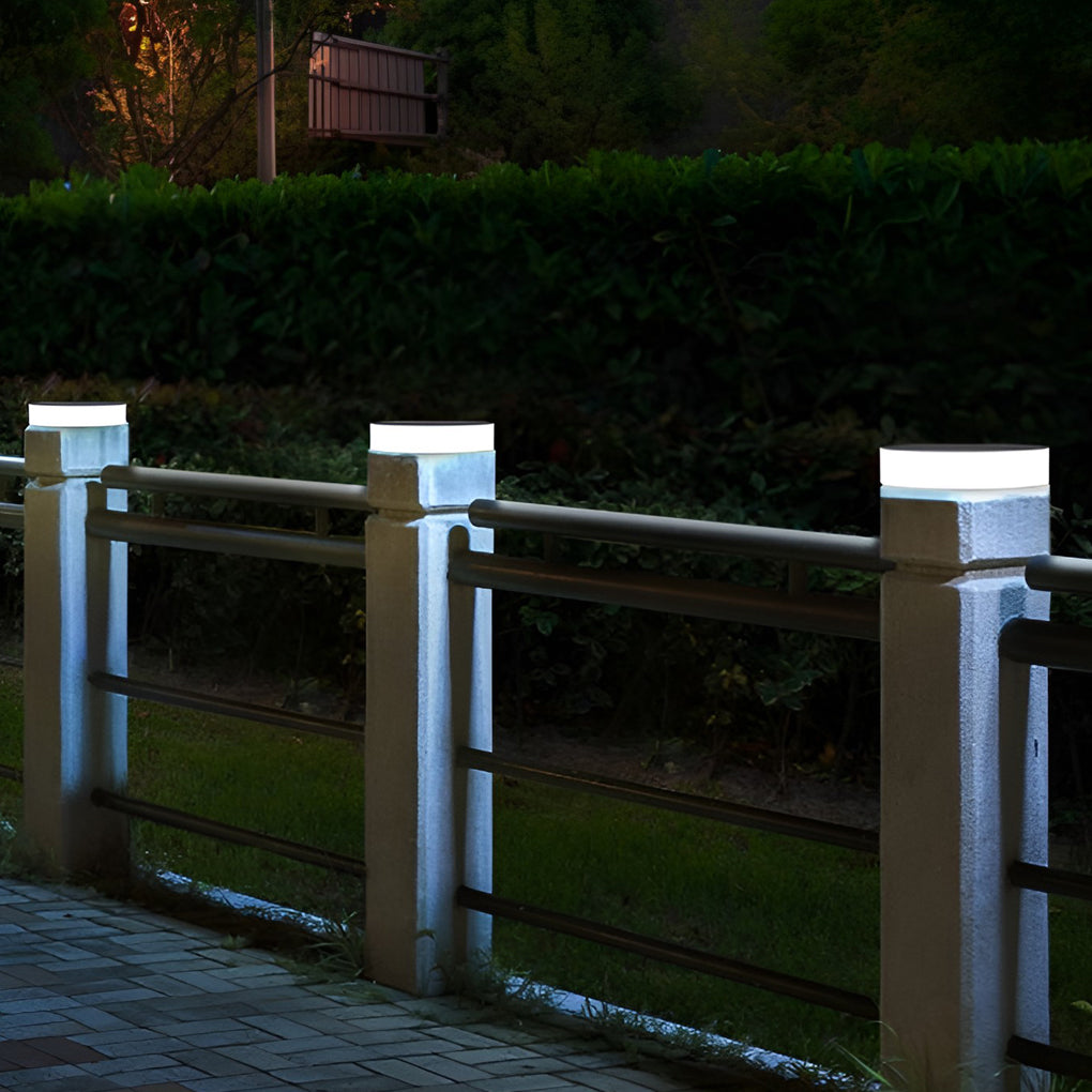 Ground solar lights with side view showing depth and installation.