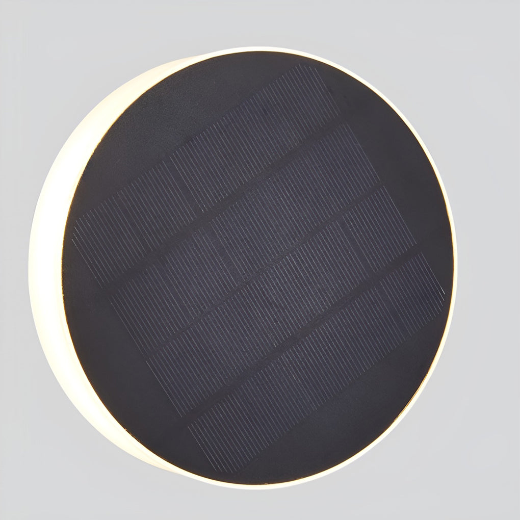 Ground solar lights with top view highlighting the solar panel.