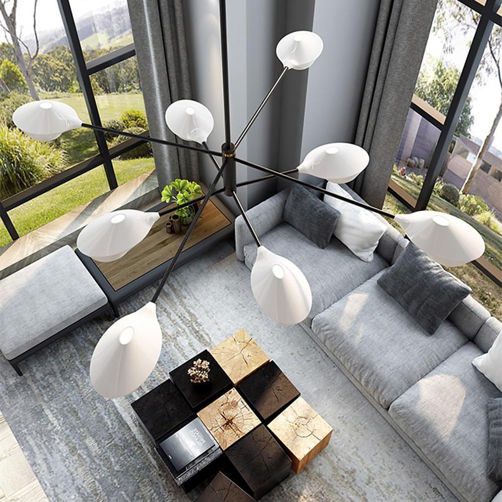 8 - light Artistic LED Industrial Sputnik Chandelier Hanging Ceiling Lights