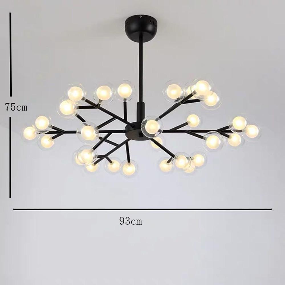 Novelty Iron Chandelier with 30 - Light glass orbs bubble, 33'' Wide, LED Lighting