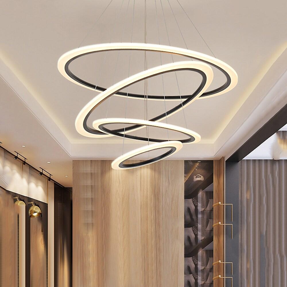4 - ring Geometric LED Modern Chandelier Pendant Light Hanging Lamp Island Lights