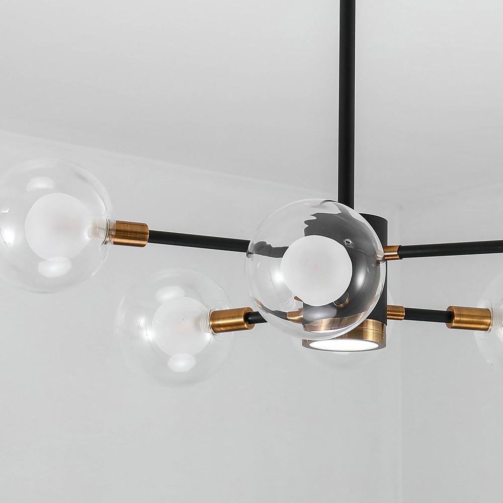 6 - light LED Glass Metal Modern Chandeliers Kitchen Island Lighting