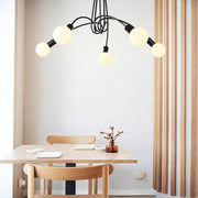 5 - Light Twisted Metal Frame LED Vintage Hanging Ceiling Lights Chandeliers