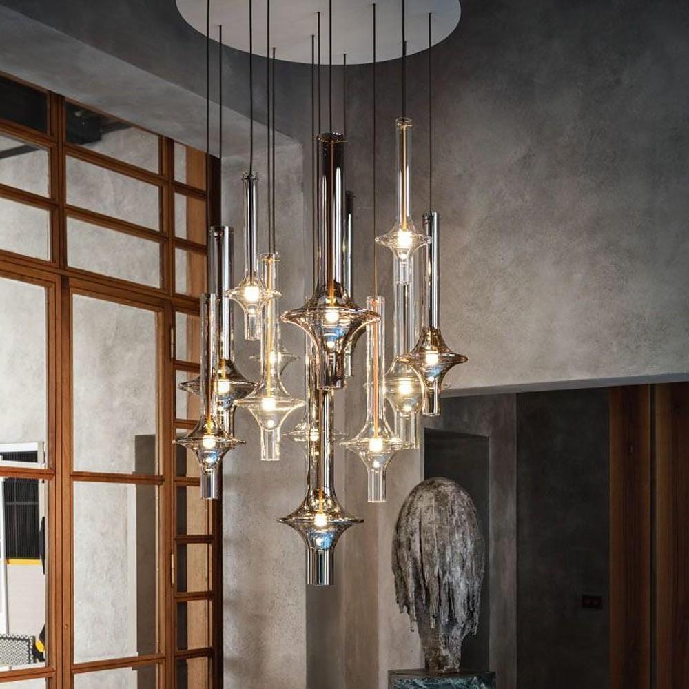 Modern Glass Metal Industrial Pendant Light