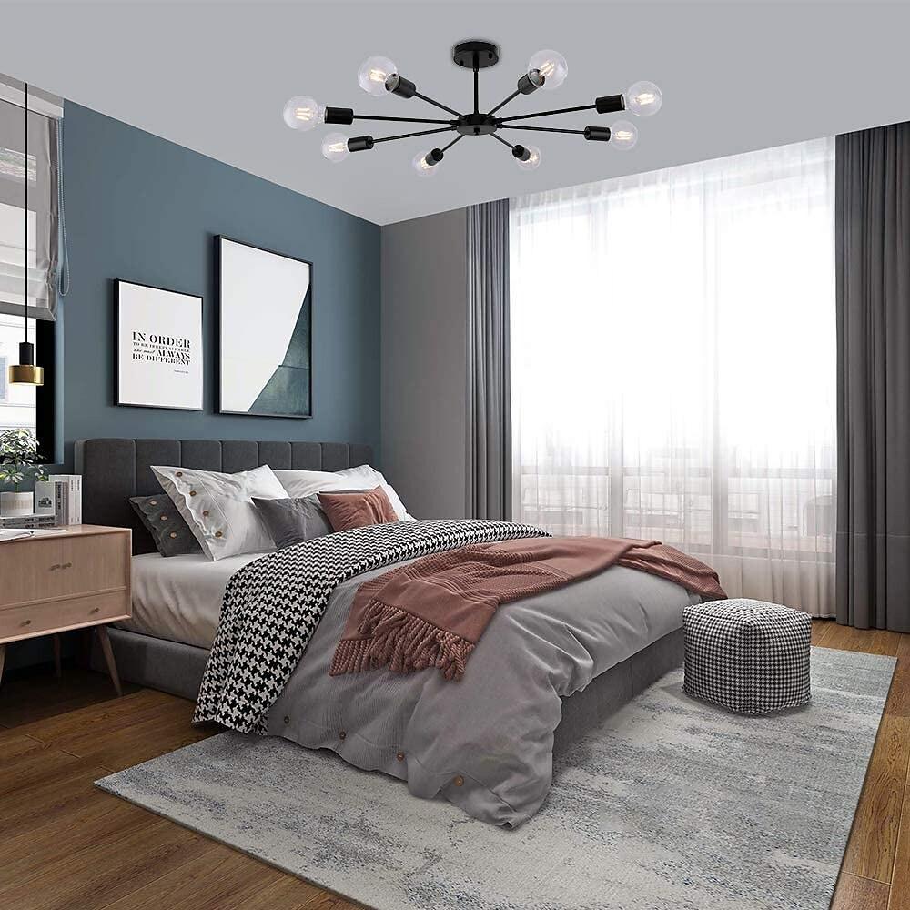 Mid - Century Sputnik Semi - Flush Mount Bedroom 193sq ft - 269sq ft Illumination Area Ceiling Light