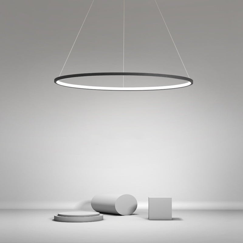 Halo Circle Linear Chandelier Lamps with Remote Control - Dazuma