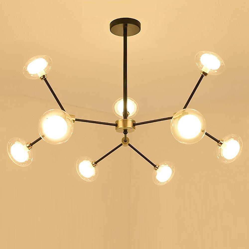 9 - light Glass LED Nordic Sputnik Chandeliers Hanging Ceiling Lights