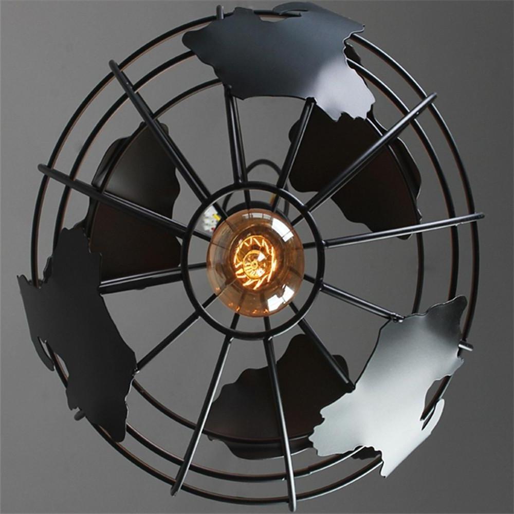 8'' Globe - shaped World Map LED Retro Pendant Lights Hanging Ceiling Lights