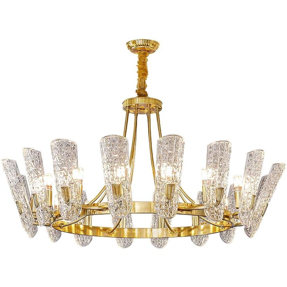 8 - light LED Electroplated Metal Glass Gold Classic Chandelier Pendant Lighting