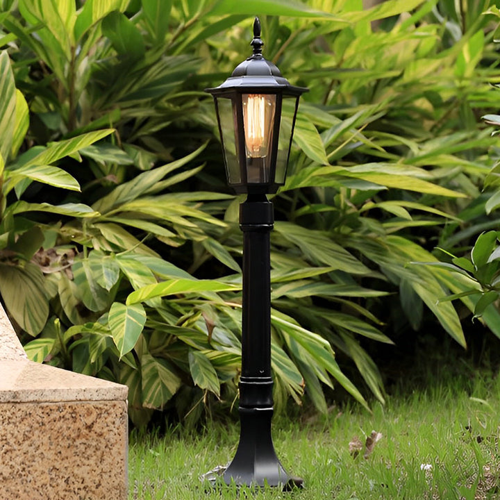 Hexagon Path Light Elegant Traditional Black Waterproof LED Light