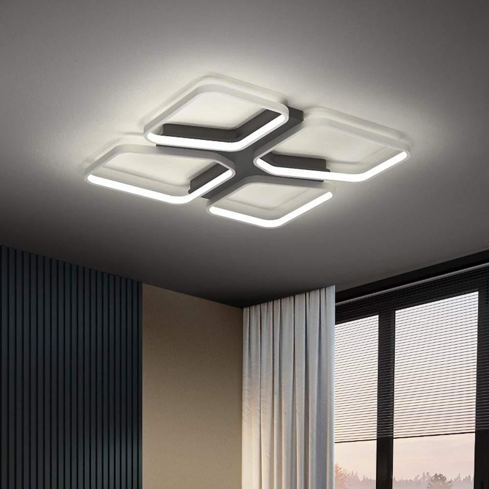 20'' LED 4-Light Geometric Shapes Cluster Design Flush Mount Lights Nordic Style LED Metal Aluminum Silica gel Dimmable Ceiling Lights-dazuma