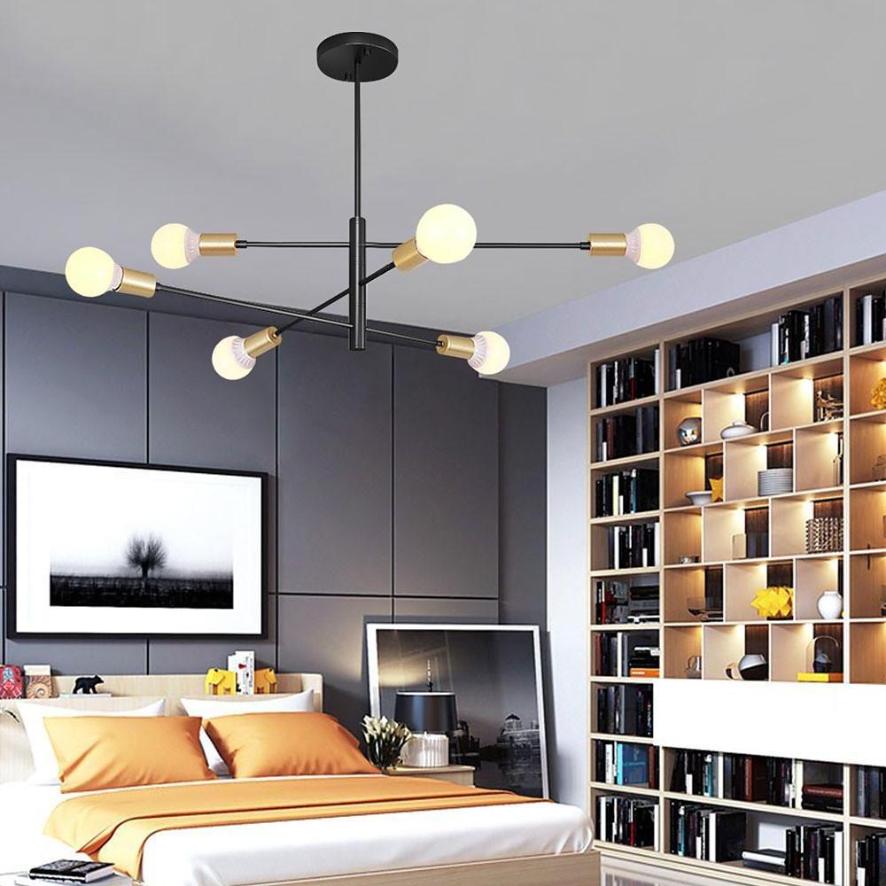 Luxurious 6 - Light Sputnik Chandelier with E27 Bulb Base - 41'' Dia x 31'' H