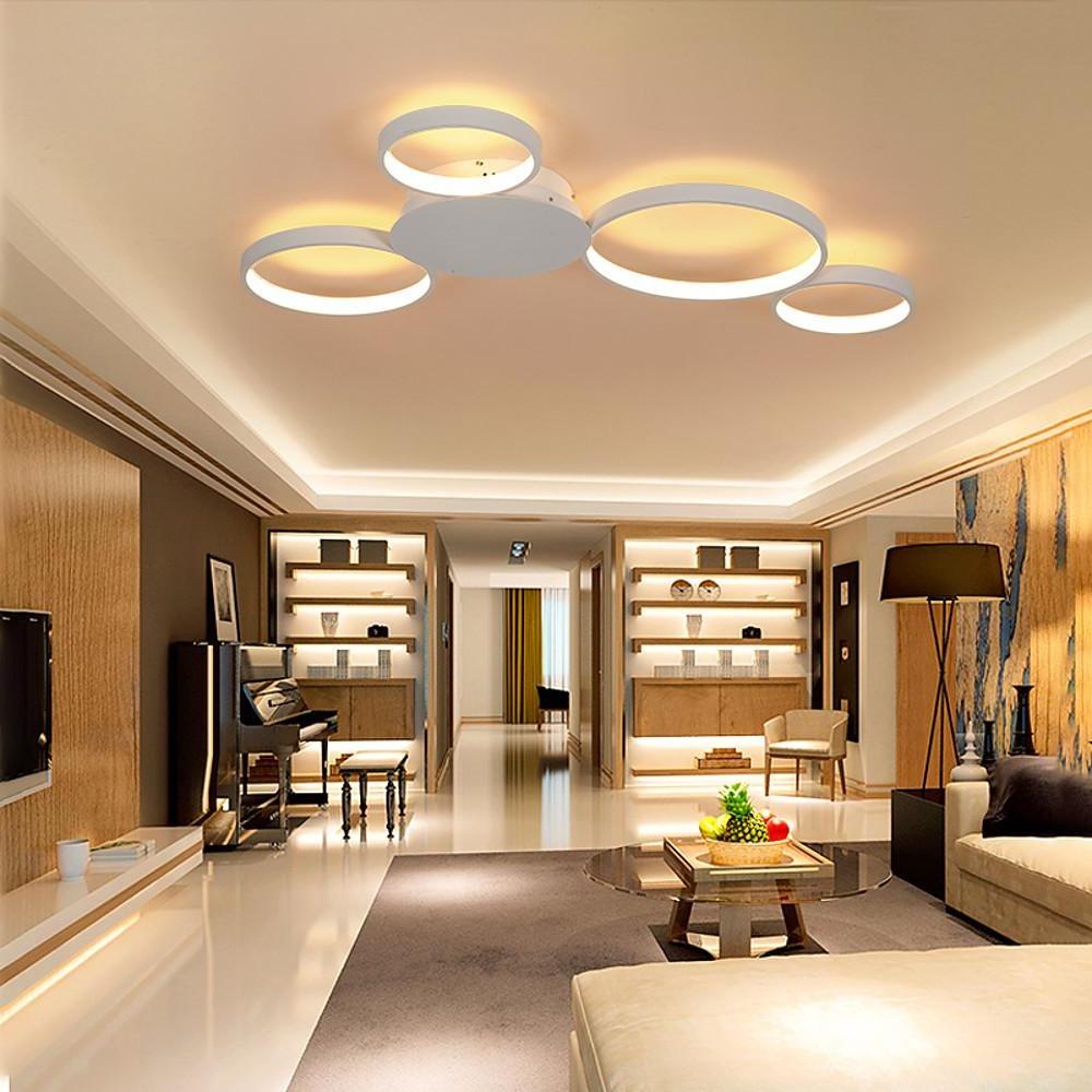 31'' LED 4-Light Circle Design Cluster Design Flush Mount Lights Modern LED Aluminum Silica gel Metal Dimmable Ceiling Lights-dazuma