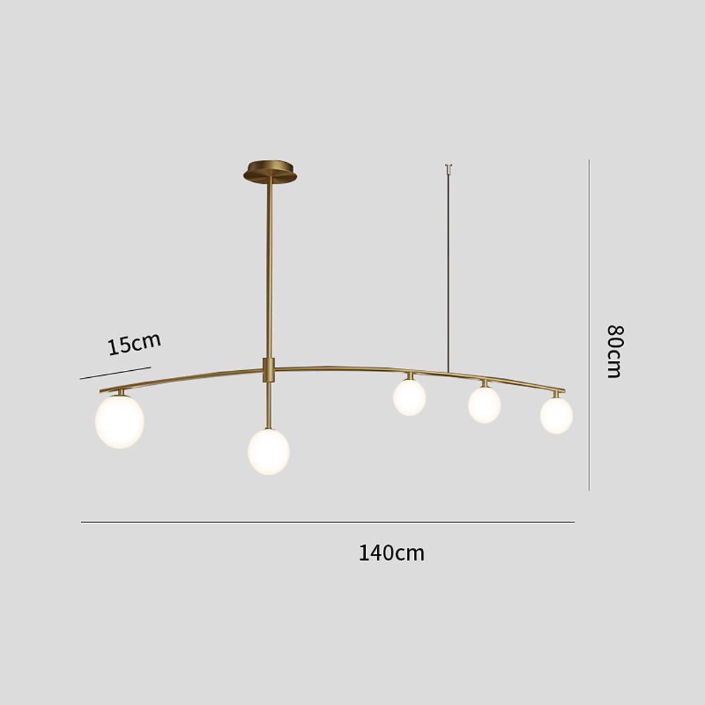 Curved Line Design 9 - light Glass LED Gold Modern Chandeliers Ceiling Lights