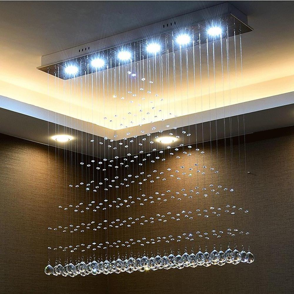 39'' LED 6-Light Crystal Flush Mount Lights LED Chic & Modern Metal Ceiling Lights