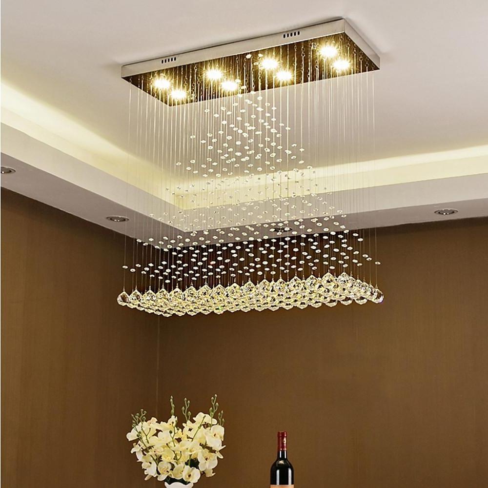 31'' LED 8-Light Designers Bulb Included Crystal Chandelier Chic & Modern Metal Crystal Chandeliers