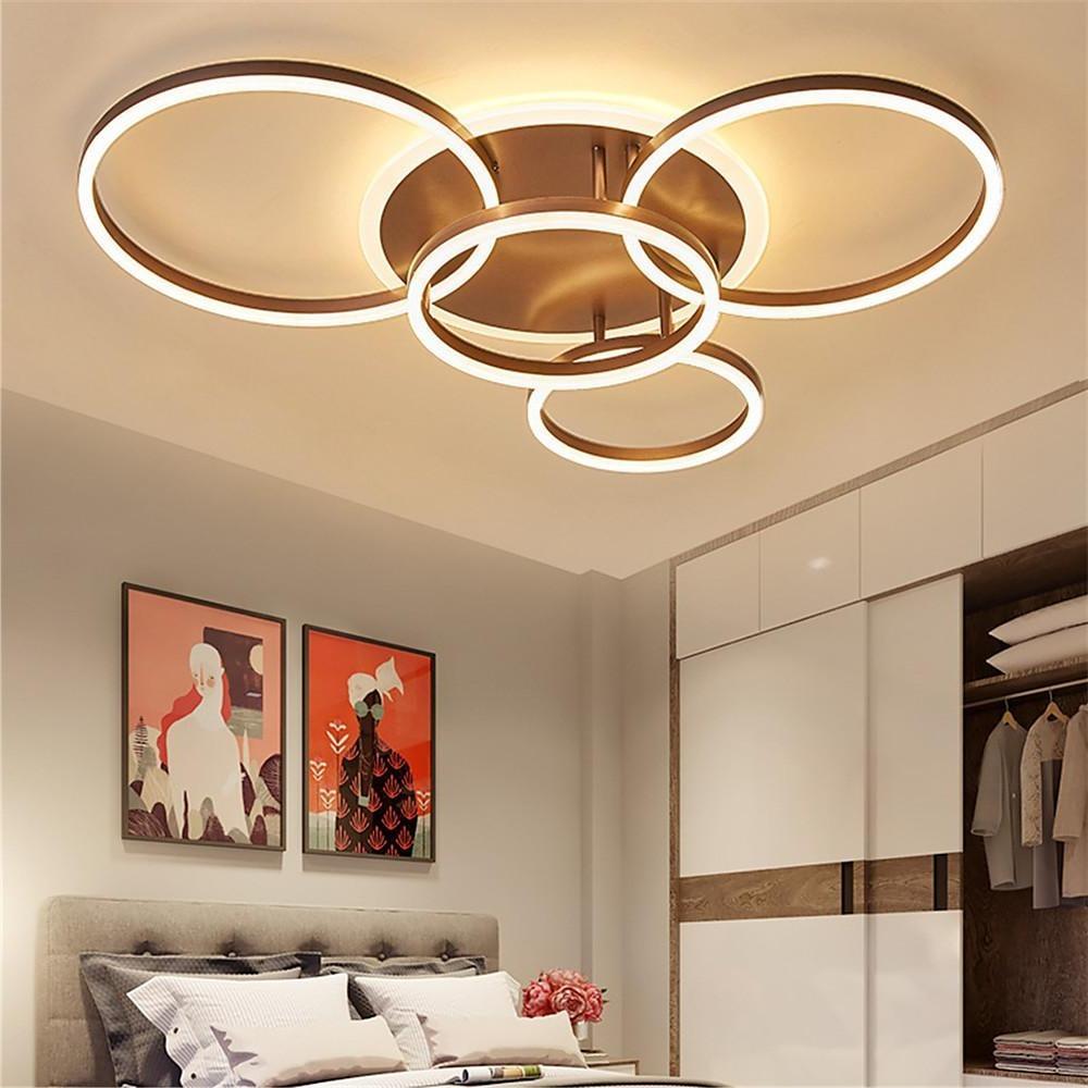 37'' LED 5-Light New Design Flush Mount Lights Nordic Style Modern Metal Acrylic Circle Dimmable Ceiling Lights-dazuma