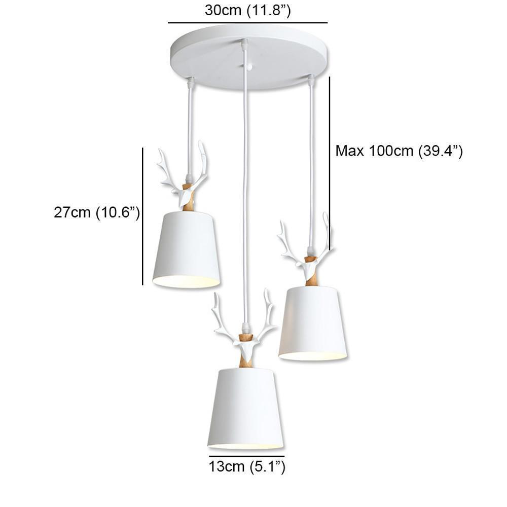 3 - light Antler Design LED Classic Chandelier Pendant Light Hanging Lamp