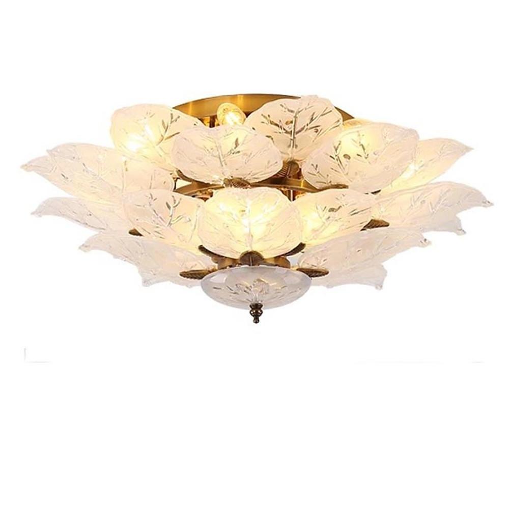 24'' LED 10-Light Flush Mount Lights Traditional Classic Metal Glass Ceiling Lights-dazuma