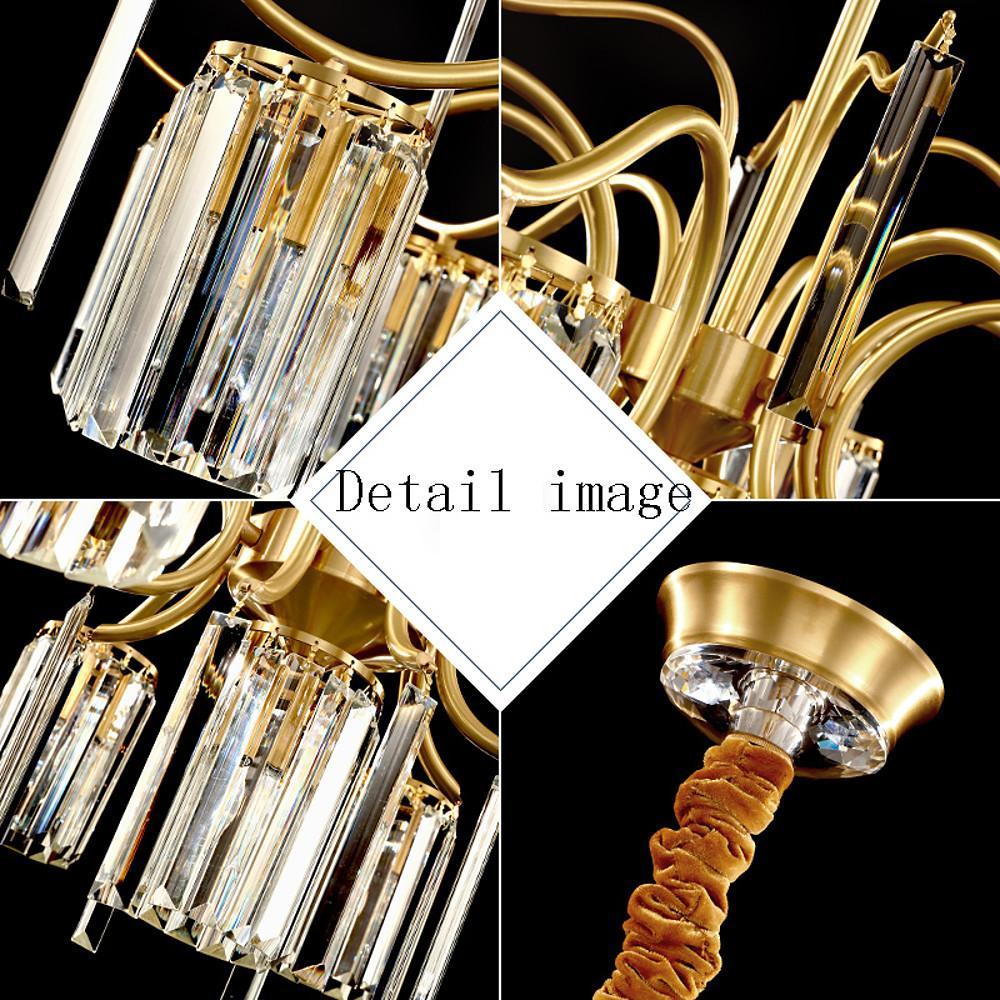 Classical 11 - lights LED Copper Glass Crystal Modern Chandeliers