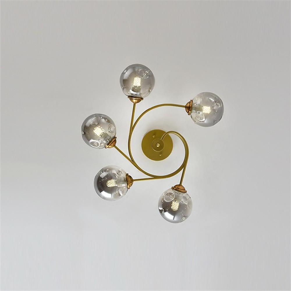 22'' LED Halogen 5-Light Sputnik Design Chandelier Nordic Style Modern Metal Glass Chandeliers