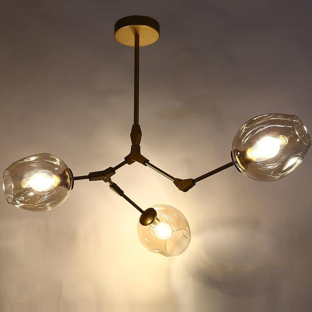 43'' LED 3-Light New Design Creative Chandelier Modern Artistic Metal Glass Geometrical Sputnik Sputnik Design