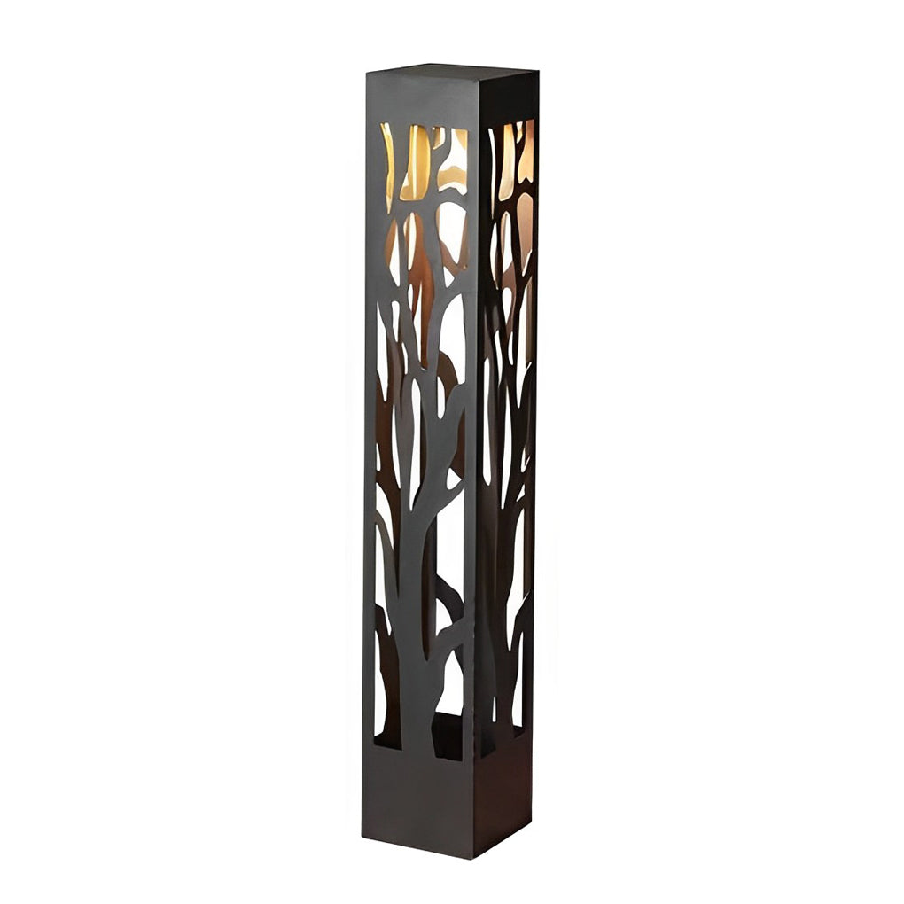 Hollow outdoor landscape lighting isolated product image showing tall rectangular bollard shape.