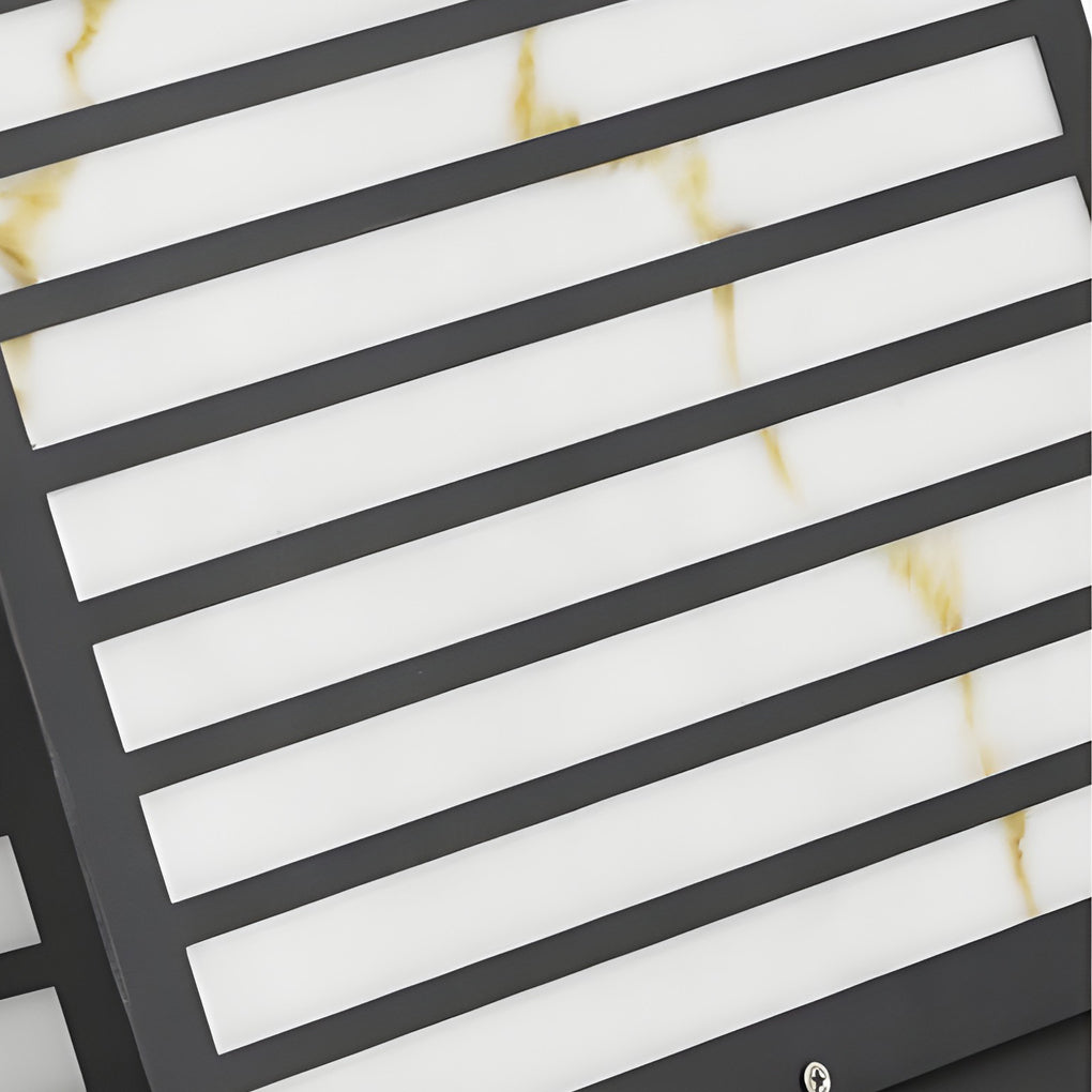 Home pillar light lampshade slatted design close-up detail