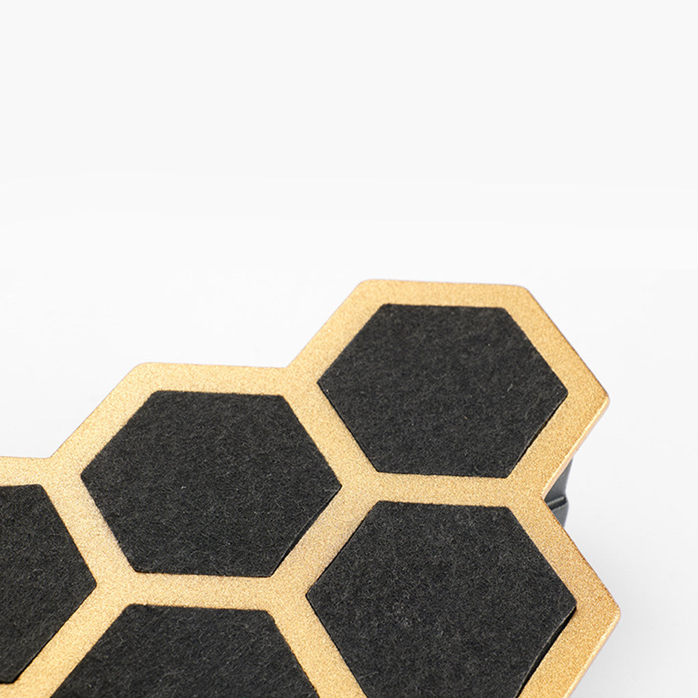 Honeycomb LED lights wall with side view showing depth and structure.