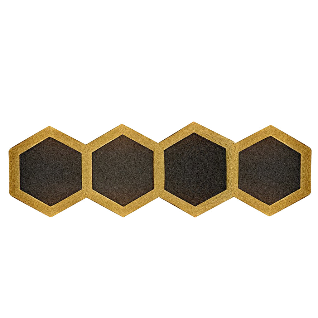 Honeycomb LED lights wall with technical view of its back and installation.