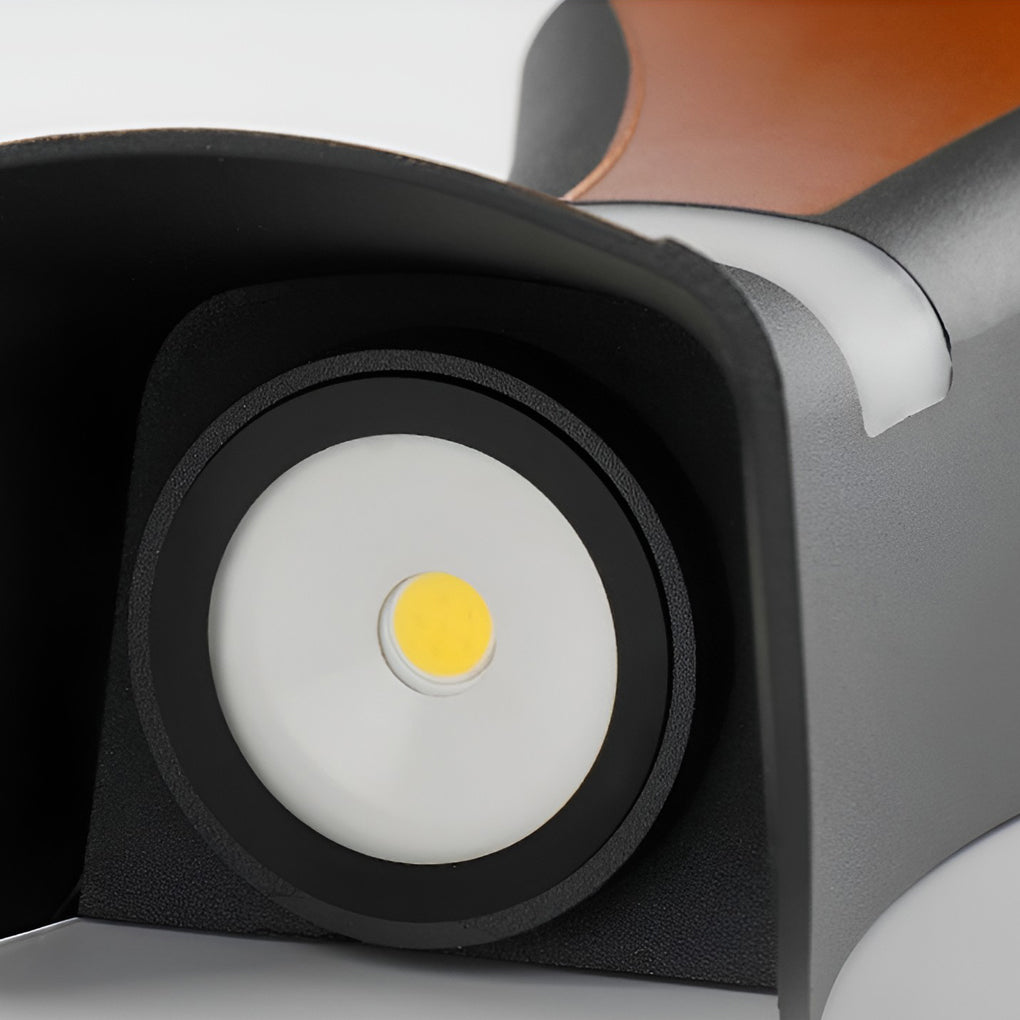 Hourglass wall light with side view showing depth and structure.