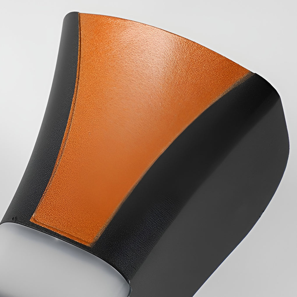 Hourglass wall light with top view highlighting unique hourglass shape.