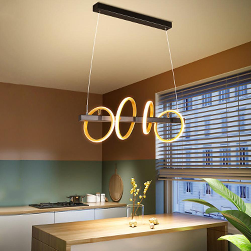 4 - Ring LED Gold Chandelier Island Ceiling Light