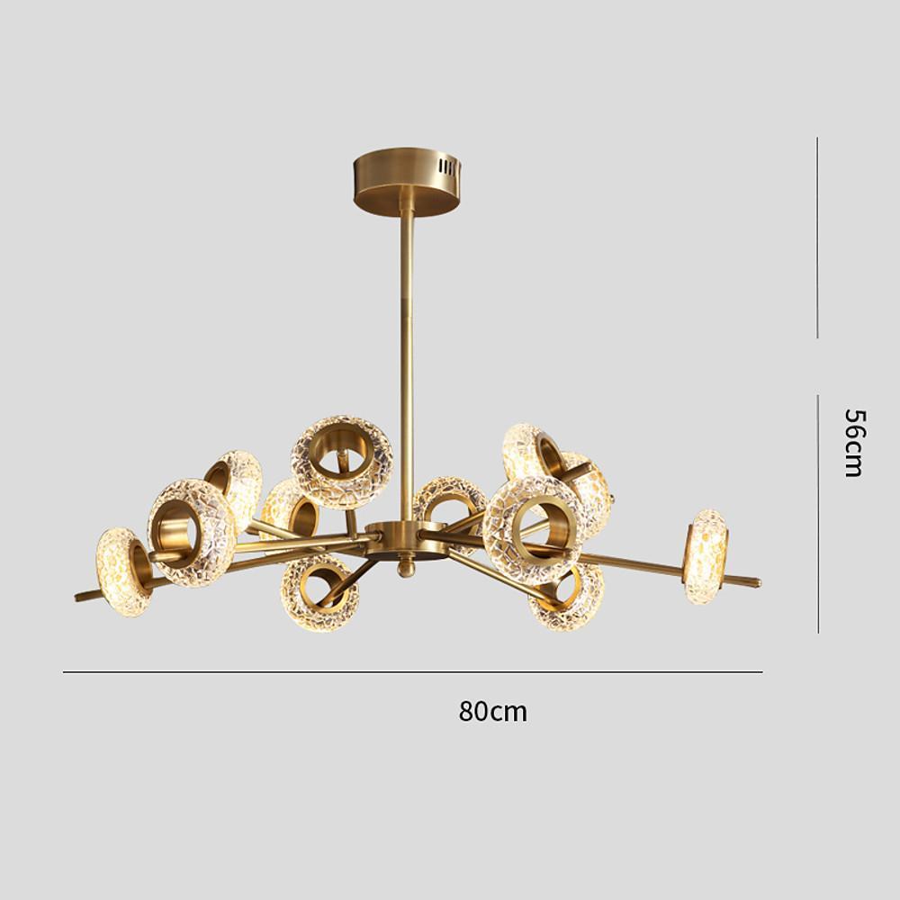 33'' LED 12 Bulbs 10-Light 8-Light 6-Light Sputnik Design Chandelier Modern Copper Glass Metal Chandeliers