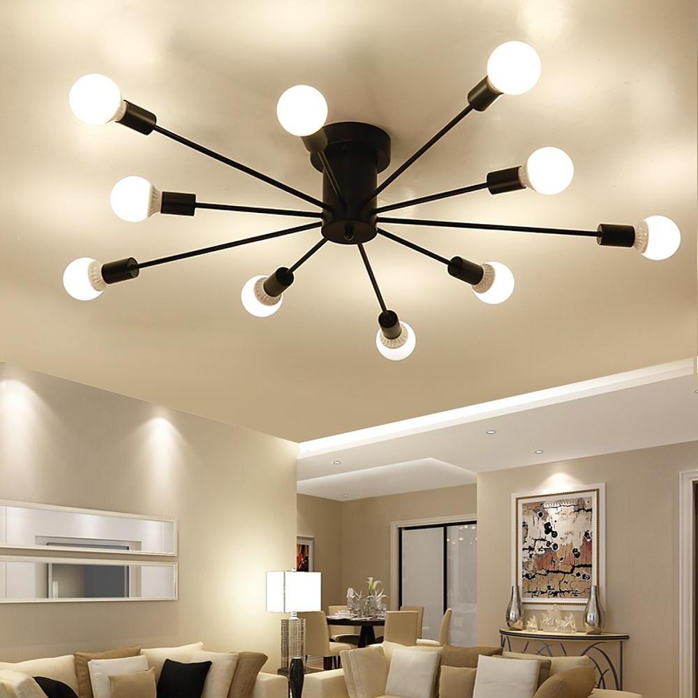 35'' LED Incandescent 10-Light Flush Mount Lights Modern Country Metal Linear Ceiling Lights-dazuma
