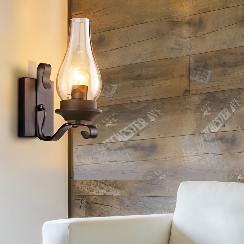 Hurricane wall light illuminating a minimalist interior with focused glow.