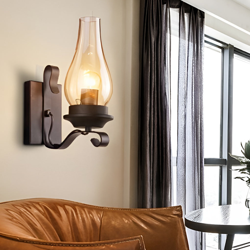 Hurricane wall light with side view showing depth and structure.