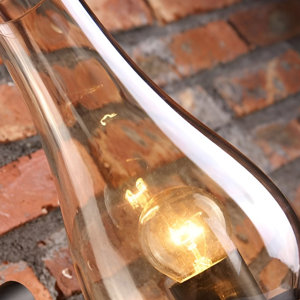 Hurricane wall light with top view highlighting the glass design.