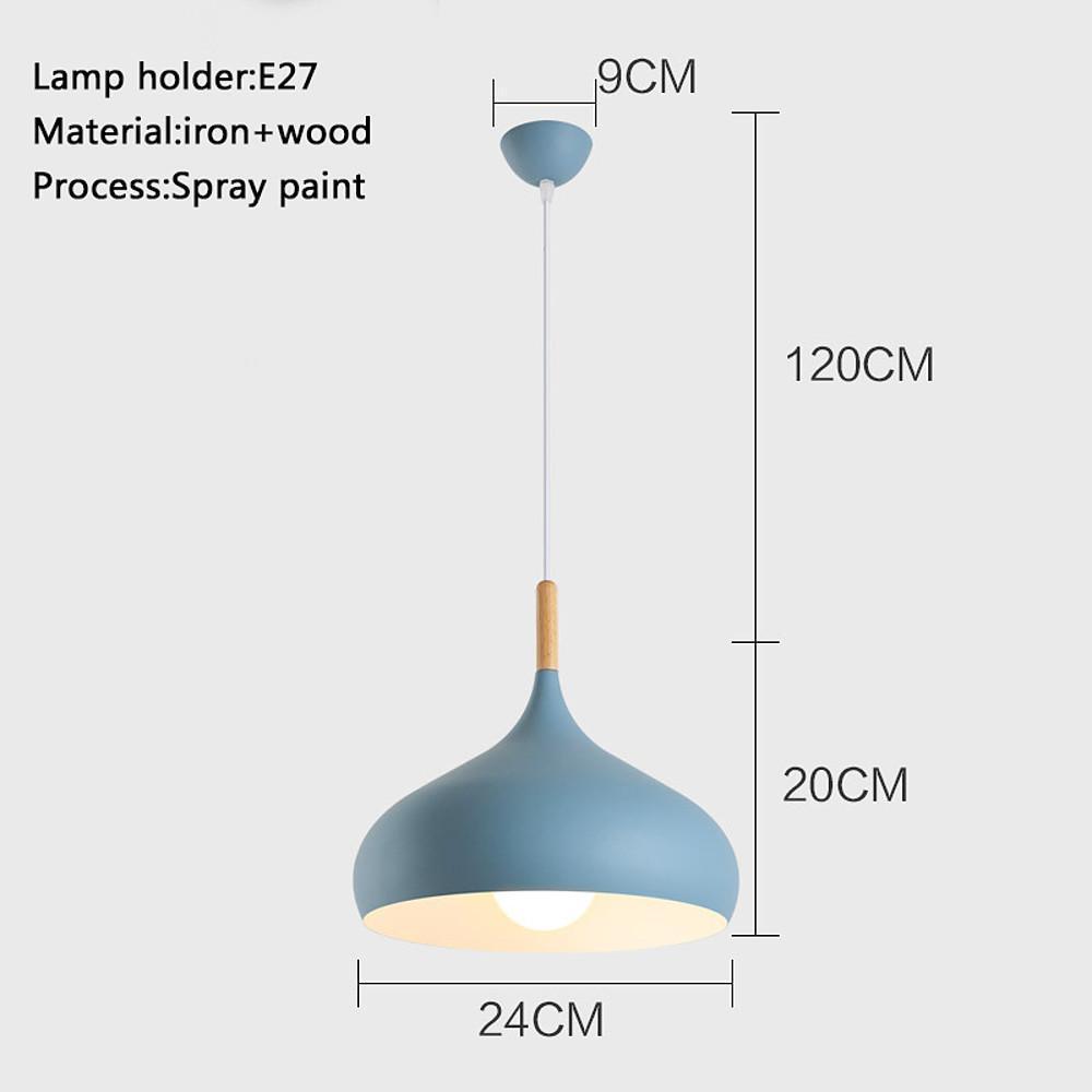 Decorative Cone Pendant Light Metal Wood Island Kitchen Pendant Lighting