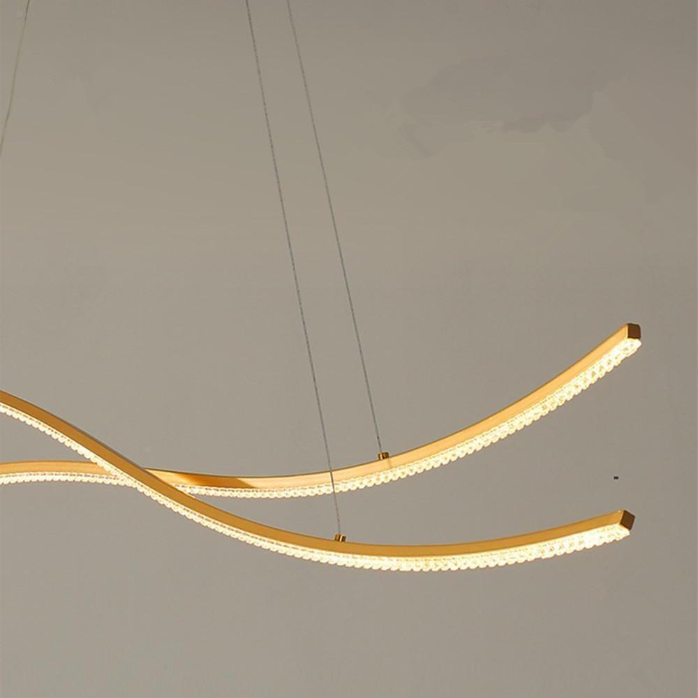 31'' LED 2-Light Single Design Pendant Light Modern Nature Inspired Aluminium Alloy Aluminum Acrylic Island Lights