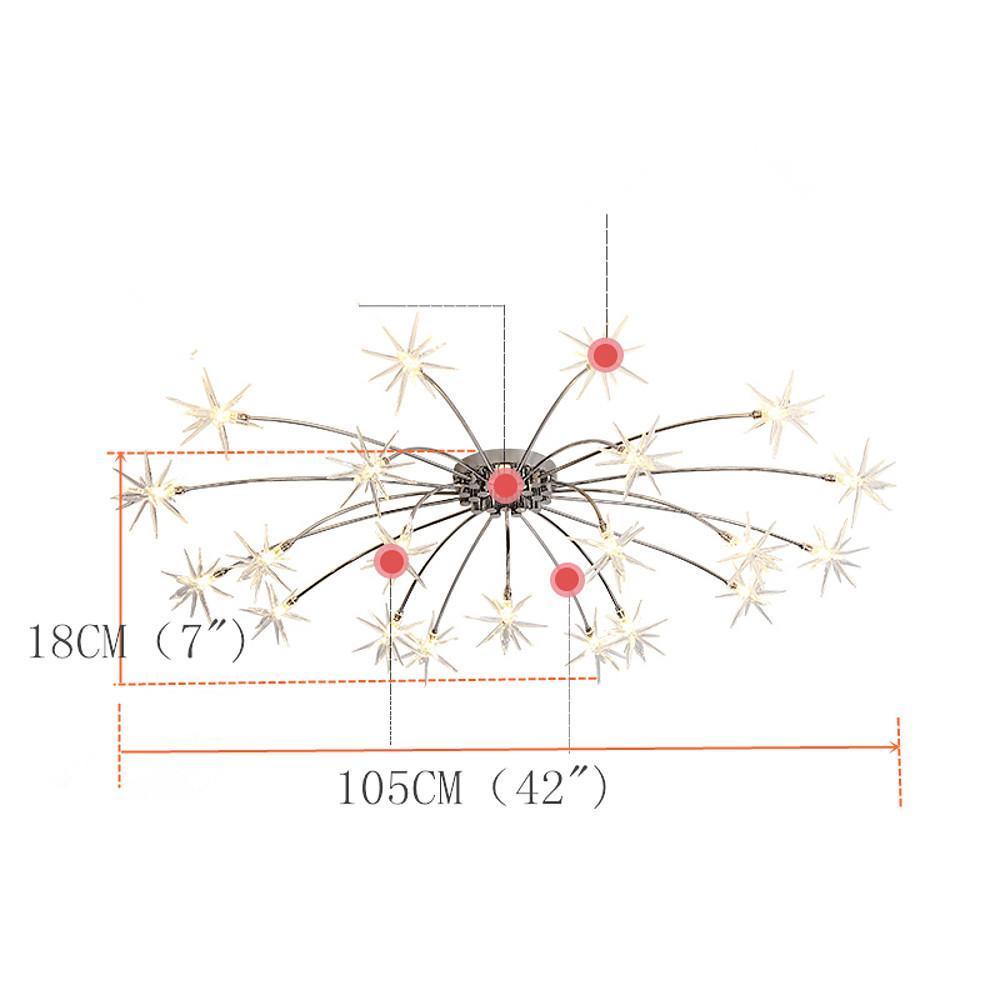 7'' Galaxy Inspired Modern Mini - Style Metal Chrome Chandelier With 10 LED Lights
