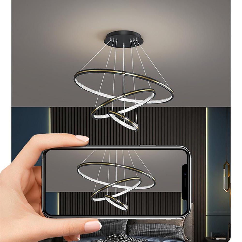 24'' LED 3-Light Single Design Chandelier Modern LED Metal Acrylic Layered Stylish Modern Style Artistic Style Chandeliers-dazuma